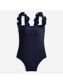 Flower-strap one-piece swimsuit