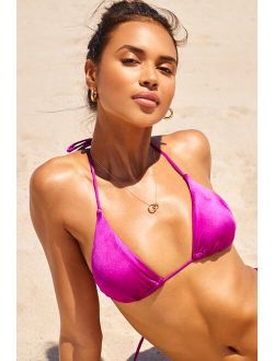 Coastin' Cutie Purple Triangle Halter Bikini Top