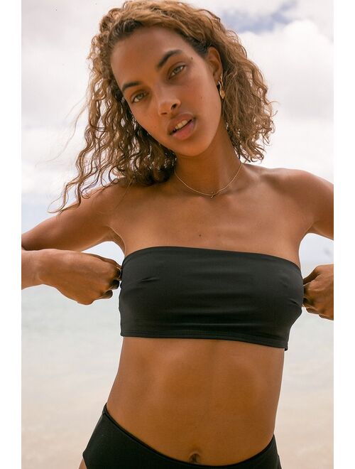 Lulus Do Ya Thang Black Bandeau Bikini Top