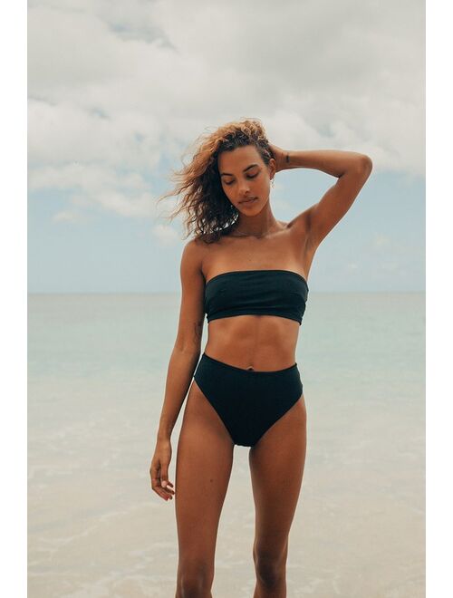 Lulus Do Ya Thang Black Bandeau Bikini Top