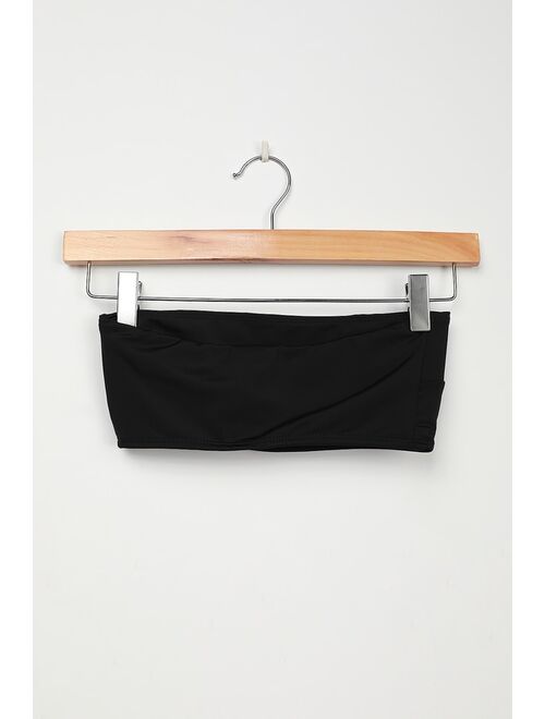 Lulus Do Ya Thang Black Bandeau Bikini Top