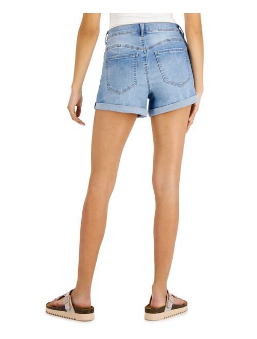 CELEBRITY PINK Juniors' 4" High-Rise Curvy Denim Shorts