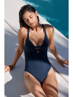 Active V-Neck One-Piece Swimsuit