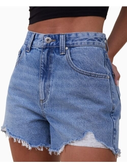 Women's High Mom Denim Shorts