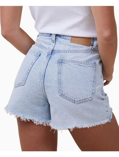 COTTON ON Women's High Mom Denim Shorts