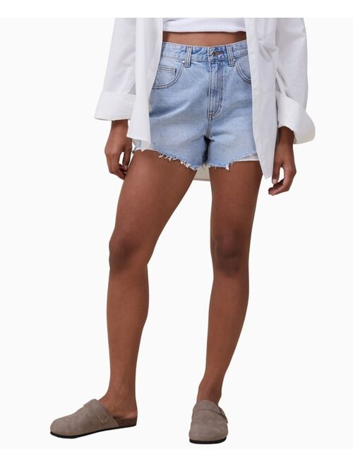 COTTON ON Women's High Mom Denim Shorts