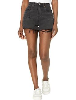 Blank NYC Reeve High-Rise Five-Pocket Shorts with Destructed Hem in Living Life
