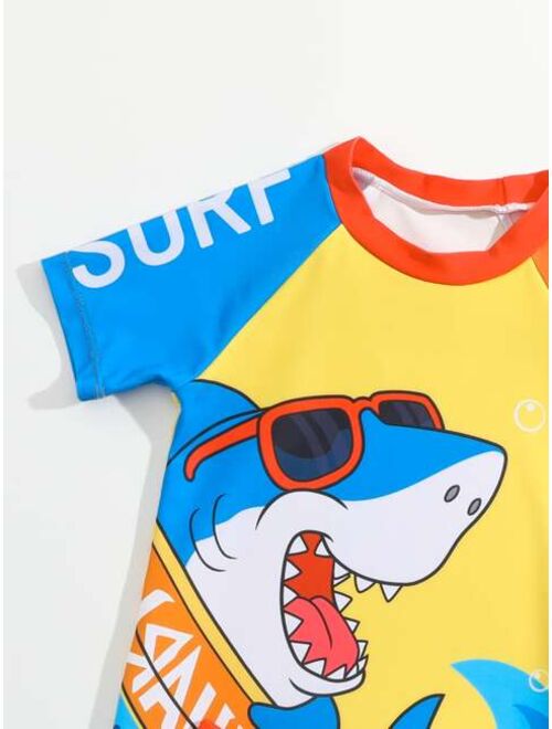 Toddler Boys Cartoon Graphic Beach Swimsuit