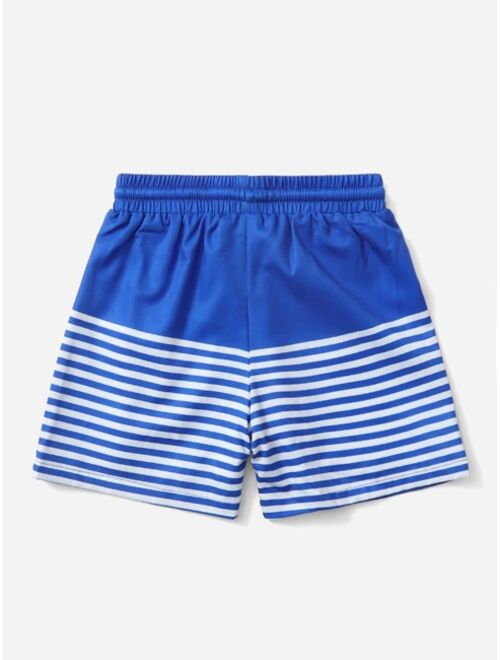 Toddler Boys Striped Drawstring Swim Shorts