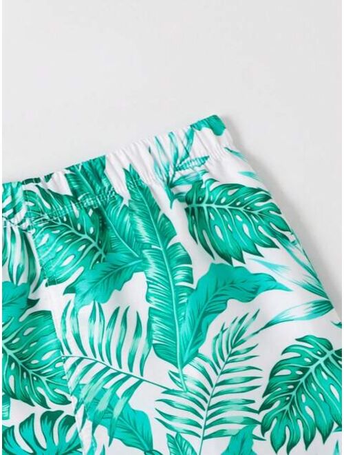 Toddler Boys Tropical Print Swim Shorts