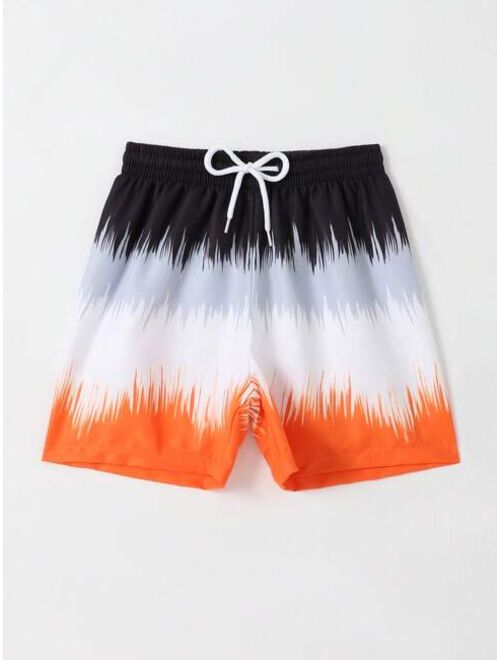 Toddler Boys Colorblock Drawstring Waist Swim Shorts