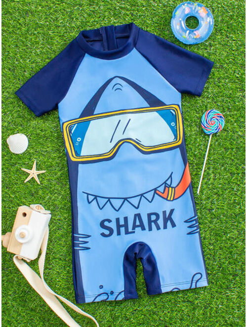 Toddler Boys Cartoon Graphic One Piece Swimsuit