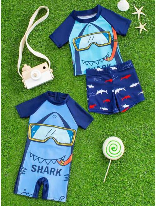 Toddler Boys Cartoon Graphic One Piece Swimsuit