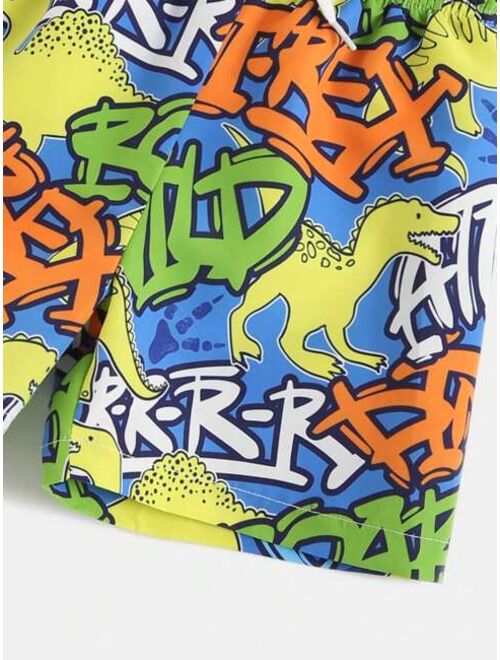 Toddler Boys Letter Graphic Swim Shorts