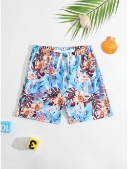 Toddler Boys Flamingo Tropical Print Swim Shorts