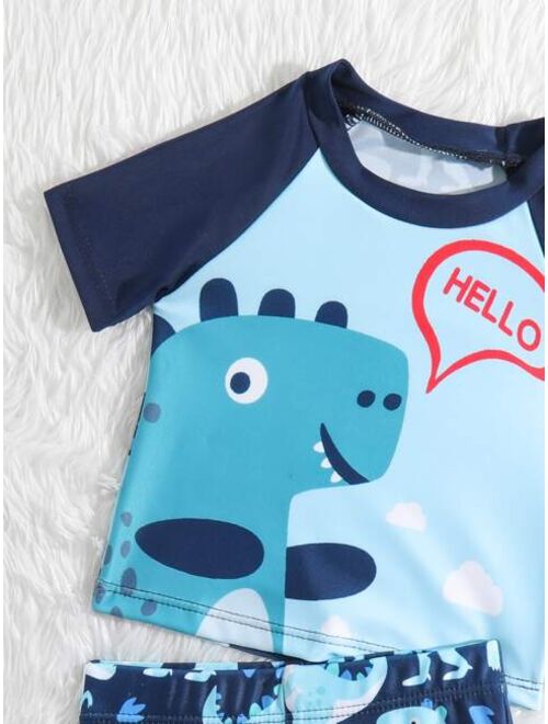 Toddler Boys Cartoon Graphic Beach Swimsuit