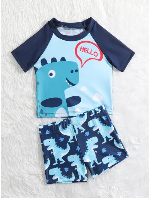 Toddler Boys Cartoon Graphic Beach Swimsuit