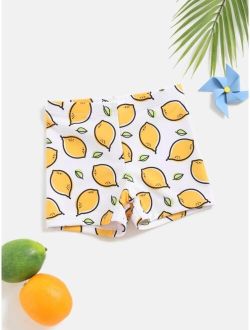 Toddler Boys Lemon Print Swim Shorts