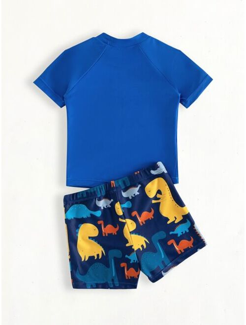 Toddler Boys Cartoon Dinosaur Swimsuit