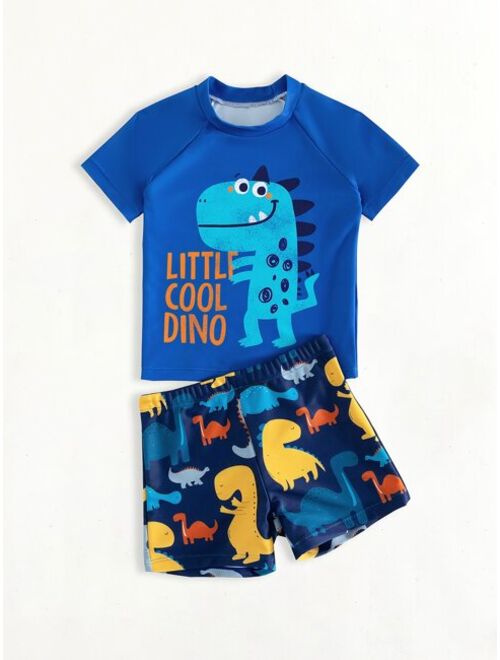 Toddler Boys Cartoon Dinosaur Swimsuit