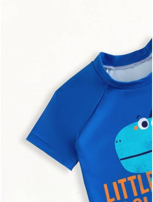 Toddler Boys Cartoon Dinosaur Swimsuit