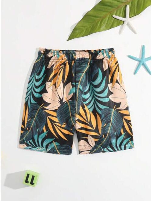 Toddler Boys Tropical Print Swim Shorts