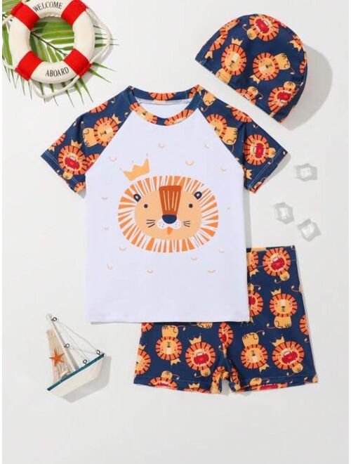 Toddler Boys Cartoon Graphic Beach Swimsuit