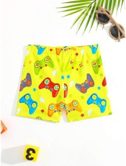 Toddler Boys Gamepad Print Swim Shorts