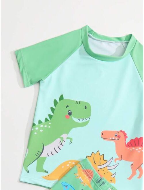 Toddler Boys Dinosaur Print Beach Swimsuit