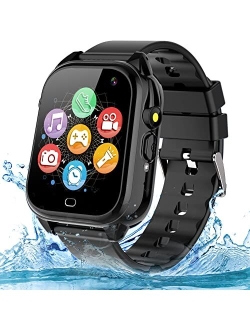Ovv Kids Waterproof Smart Watch Boys Girls Age 3-12 with 26 Game 1.44'' HD Touch Screen Music Player Camera Video Recorder 12/24 Hr Clock Pedometer Alarm Torch Calculator