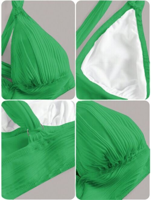 SHEIN DD Solid Crisscross Back Bikini Top