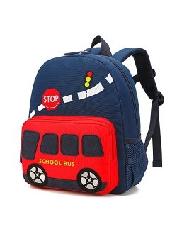 willikiva Car Dinosaur Kids Toddler Backpack for Boys and Girls Children Waterproof Preschool Bag(Bus)