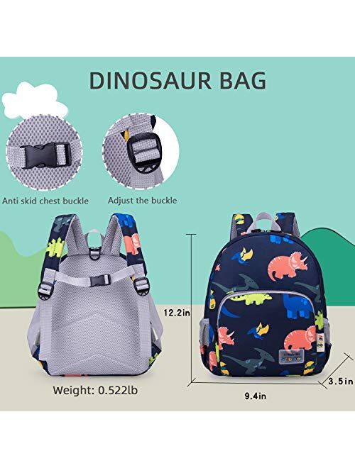 willikiva 3D Dinosaur Backpack Toddler Backpacks for Boys and Girls Kids Backpack Waterproof Preschool Safety Harness Leash (Deep Blue)