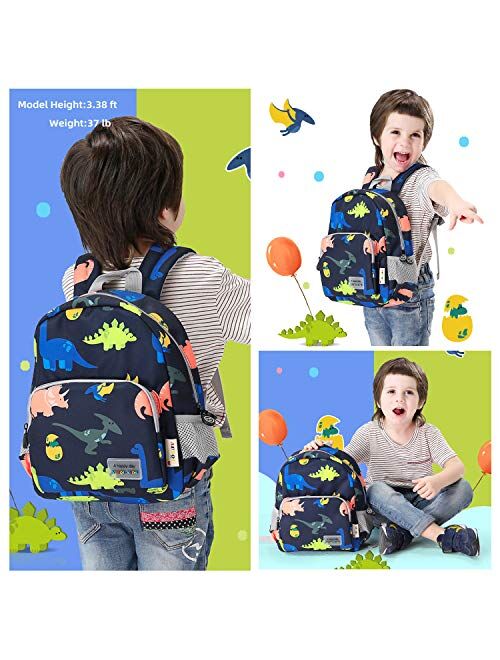 willikiva 3D Dinosaur Backpack Toddler Backpacks for Boys and Girls Kids Backpack Waterproof Preschool Safety Harness Leash (Deep Blue)