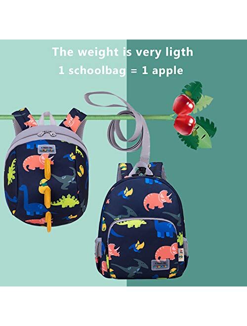 willikiva 3D Dinosaur Backpack Toddler Backpacks for Boys and Girls Kids Backpack Waterproof Preschool Safety Harness Leash (Deep Blue)