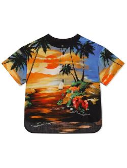 Kids sunset graphic-print shirt