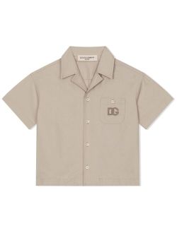 Kids logo-embroidered shirt