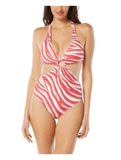 Women's Printed O-Ring Cutout One-Piece Swimsuit