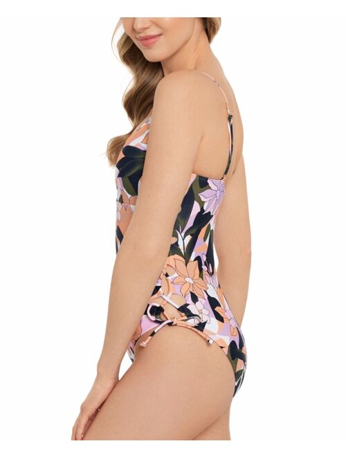 Salt + Cove Juniors' Lace-Up-Side One-Piece Swimsuit, Created for Macy's