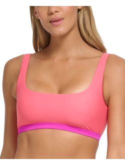 Women's Square-Neckline Colorblocked Bikini Top