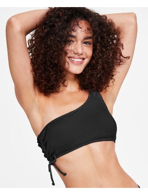 Salt + Cove Juniors' One-Shoulder Side-Shirred Bikini Top, Created For Macy's