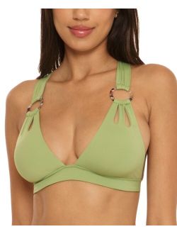 Becca Women's Color Code V-Neck Ring-Strap Bikini Top