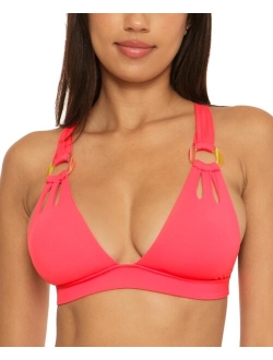 Becca Women's Color Code V-Neck Ring-Strap Bikini Top