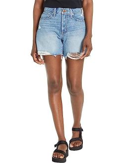 Relaxed Mid-Length Denim Shorts in Brockport Wash