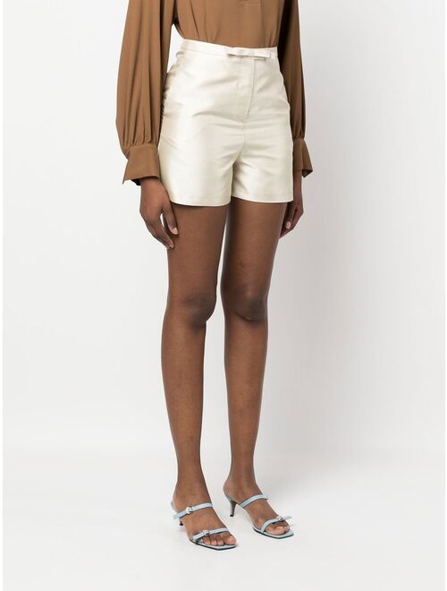 Blanca Vita satin-finish tailored shorts