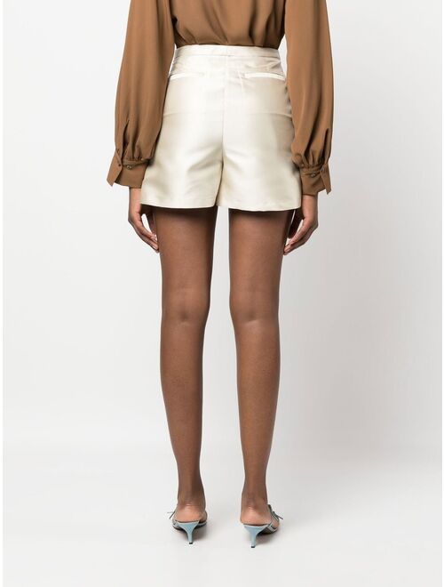 Blanca Vita satin-finish tailored shorts