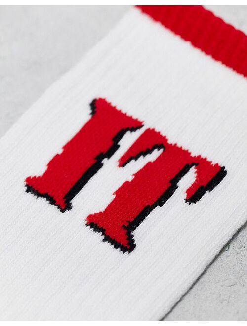 Vans X IT Terror socks in white and red