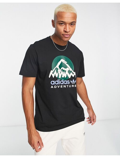 adidas Originals Adventure mountain t-shirt in black