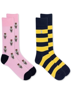 Men's Mini Cricket Bear Slack Socks, 2-Pack