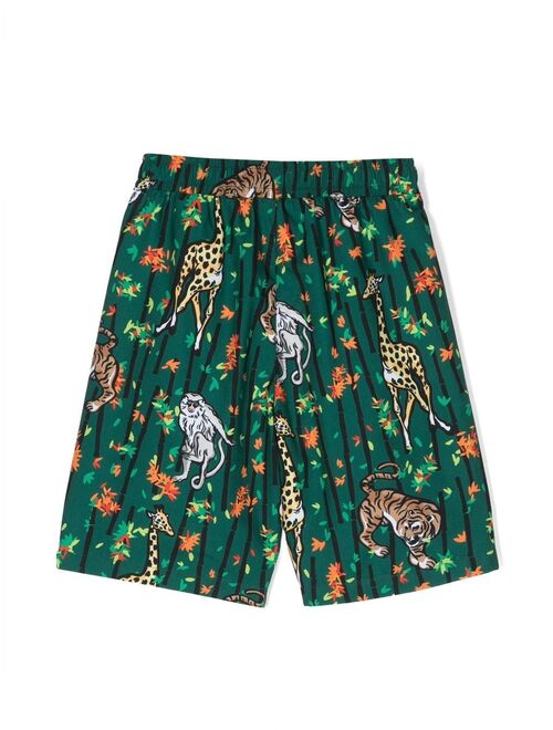 Kenzo Kids animal-print knee-length swim shorts